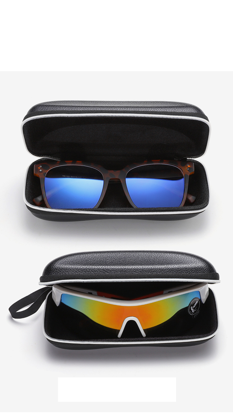 Unisex Leather zipper case Premium sense High appearance Level Eyewear case Simple Portable Sunglasses Sunglasses Retro PU eye case_voghion.com