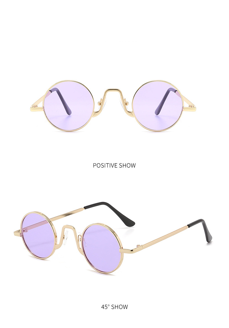 Unisex Prince Mirror Steampunk Retro Kleine runde Sonnenbrille Kleine Sonnenbrille mit kleinem Rahmen_voghion.com