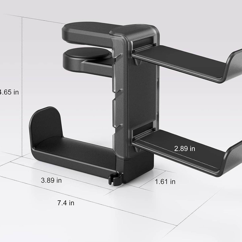 3-in-1-Drehbarer Gaming-Zubehör-Kopfhörerhalter, Abnehmbarer Halter für Controller & Kabel-Organizer, Gaming-Zubehör-Controller-Ständer_voghion.com
