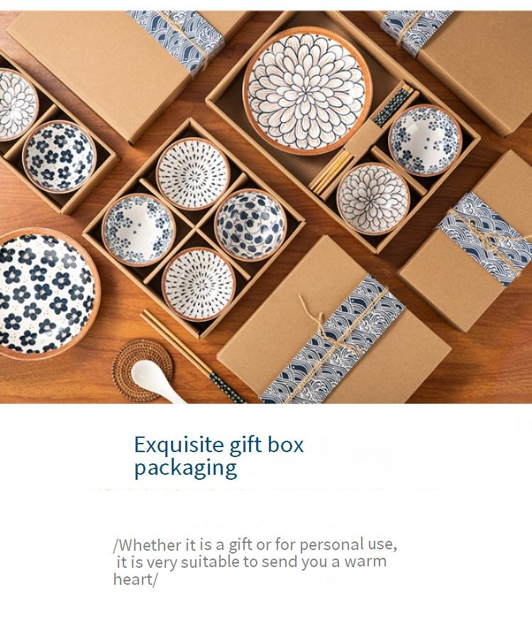 Ceramic Bowls And Plates Gift Box Underglaze Colored Ceramic Tableware Set, Opening Event Gift Set_voghion.com
