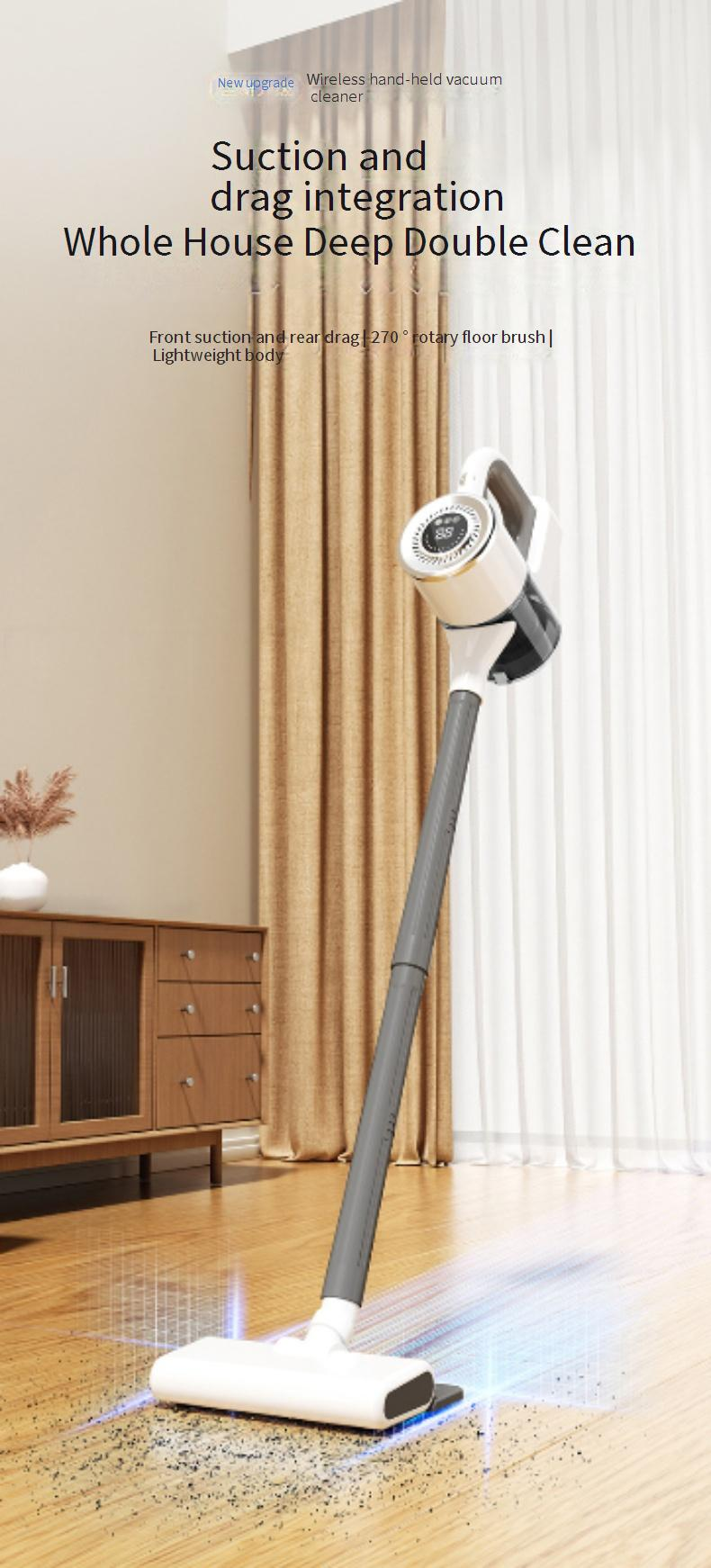Powerful Cordless Vacuum Cleaner With Mop Function, 15KPA Strong Suction, Pet Hair Removal, Lightweight & Handheld For Home Cleaning, White_voghion.com