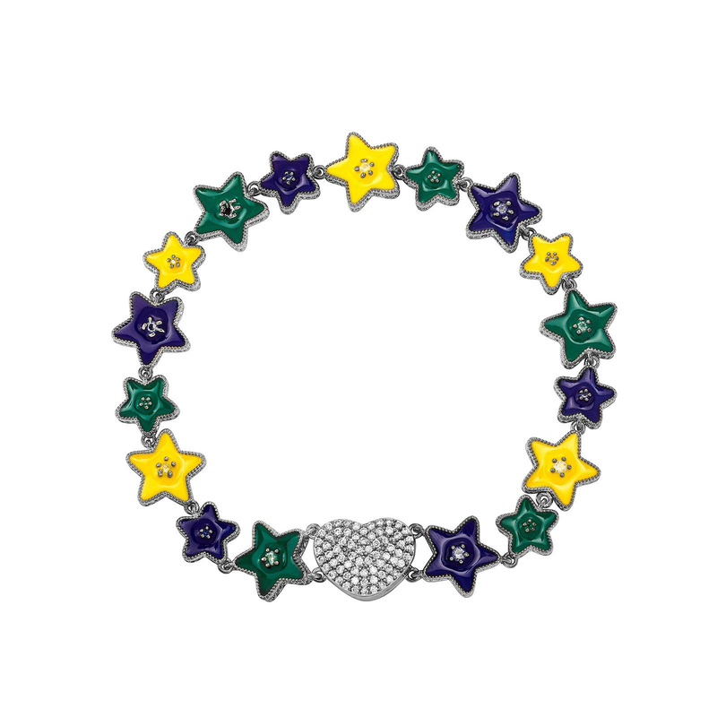 Charm Bracelets Football Team Color Matching Pendant Necklace Luminous Oil Drop Pentagram Bracelet Dopamine Accessories Trendy Jewelry_voghion.com