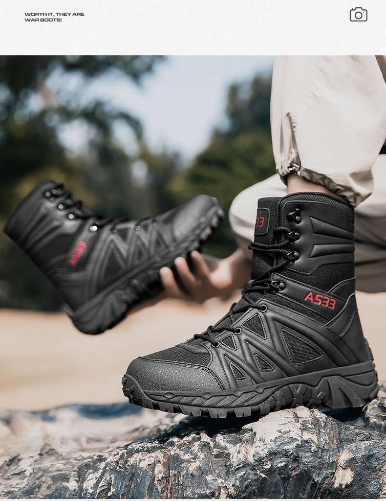 「XGXC」2025 Stivali da combattimento alti, stivali militari, stivali da campo antiscivolo, stivali delle forze speciali, stivali da trekking anti-calci_voghion.com
