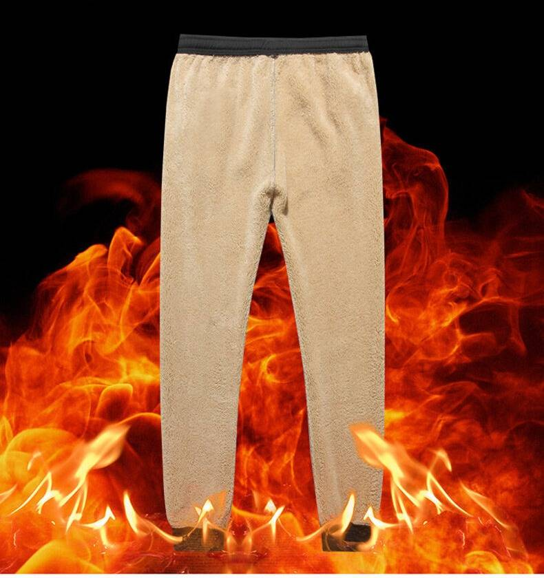 Men's Fleece-Lined Winter Pants - Soft & Warm Thermal Trousers With Elastic Waist, Comfortable Lounge Pants For Cold Weather_voghion.com
