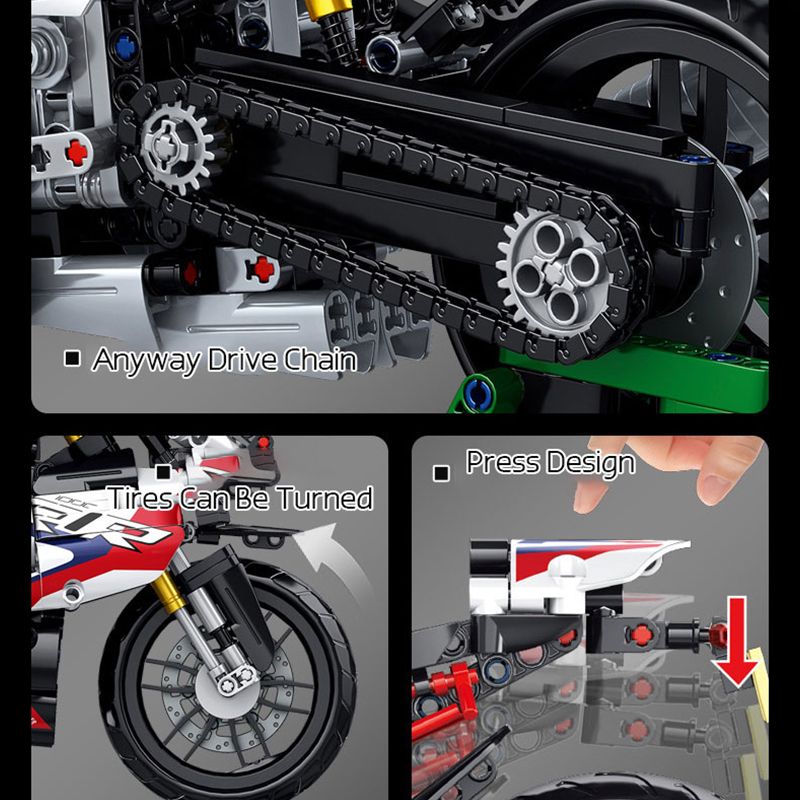 912Pcs Speed Racing Motorcycle Model Building Block Brick Educational Assembly Toy Children Boy Gfit_voghion.com