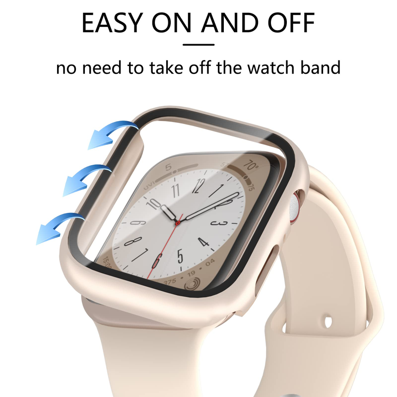 Glass+Cover For Apple Watch case 8 7 6 SE 5 3 iWatch Accessorie Screen Protector Apple watch serie 45mm 41mm 44mm 40mm 42mm 38mm_voghion.com