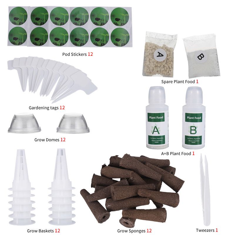 Accesorii pentru lumina de creștere a plantelor, coș de plantare hidroponică, burete de sol nutritiv pentru izolarea solului, acoperire pentru fixarea rădăcinilor_voghion.com