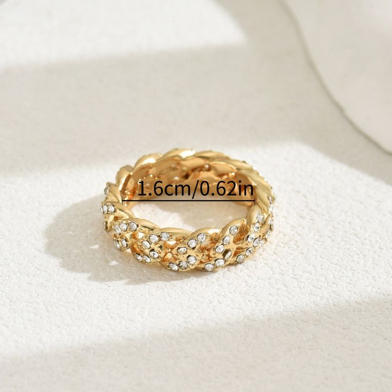 Anello da dito indice con design versatile con diamanti e avvolgimento a croce di alta qualità, stile geometrico, OL, solido, da donna_voghion.com