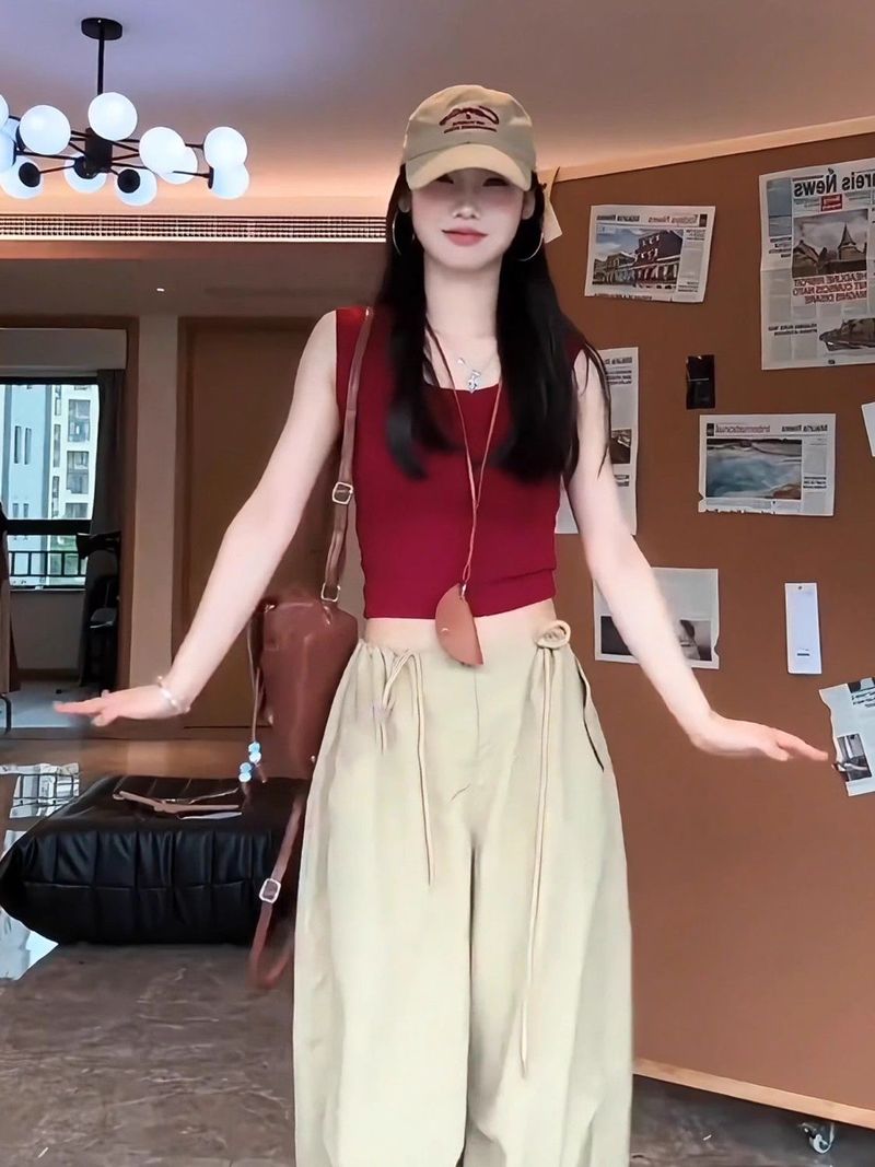 Plus Size Fat MM Versatile Solid Color Base Camisole For Women, Inner Wear And Outer Wear, Summer Backless Integrated_voghion.com