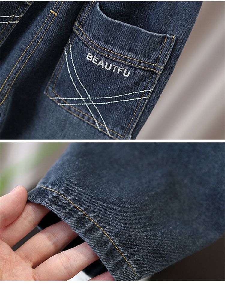 Madre y niños Jeans para niños 2024 Nueva ropa de primavera para niños Niños con estilo Primavera y otoño Pantalones casuales de todo fósforo Pantalones guapos Tendencia_voghion.com