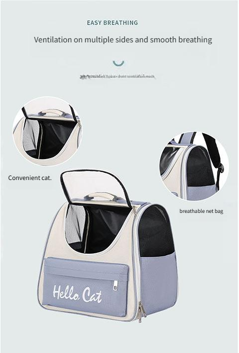 Going Out Double Shoulder Pet Bag Portable Breathable Cat Bag Large Capacity Pet Backpack_voghion.com