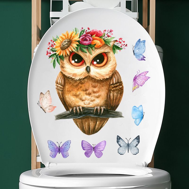 Wc cartoon eule schmetterling PVC N1836 wc dekoration wand aufkleber_voghion.com