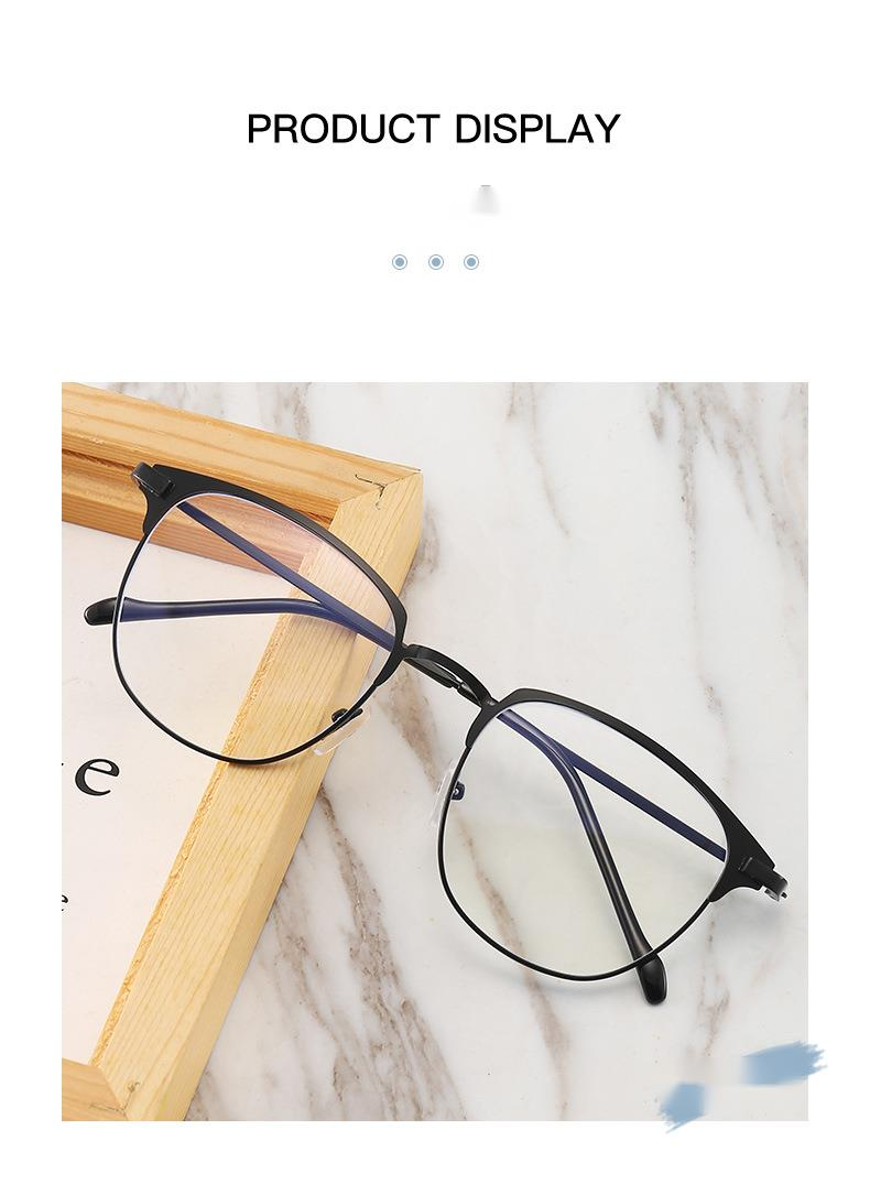 Modische quadratische Unisex-Brille aus Metall für Männer und Frauen für Partys, sanfter schwarzer Augenbrauenrahmen_voghion.com