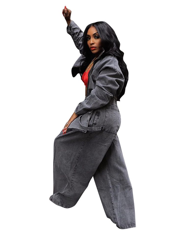 Dameskleding Dames Casual Losvallend Denim Pak_voghion.com