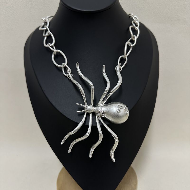 ZA Niche Overdreven Unieke Persoonlijkheid Diamanten Grote Spinnen Hanger Ketting Minimalistisch Modieus Temperament_voghion.com