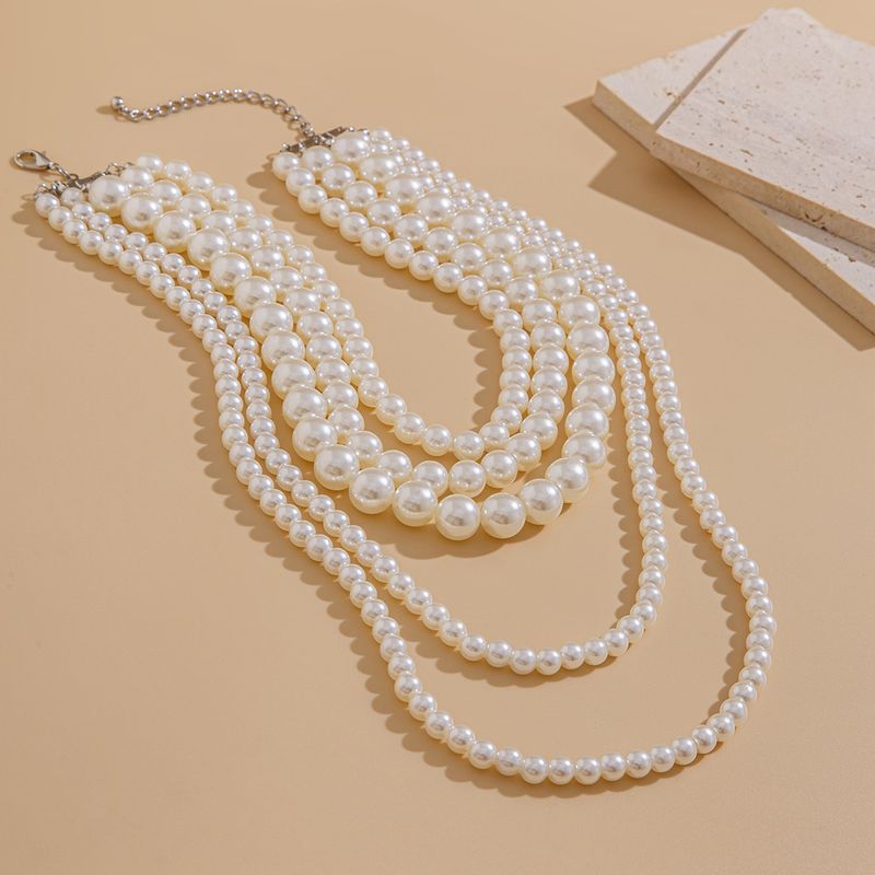 Collier Femme Collier Doré Pendentif Collier Bijoux En Or Personnalité Multicouche Perle Ras Du Cou Baroque Exagéré Longue Chaîne De Clavicule_voghion.com