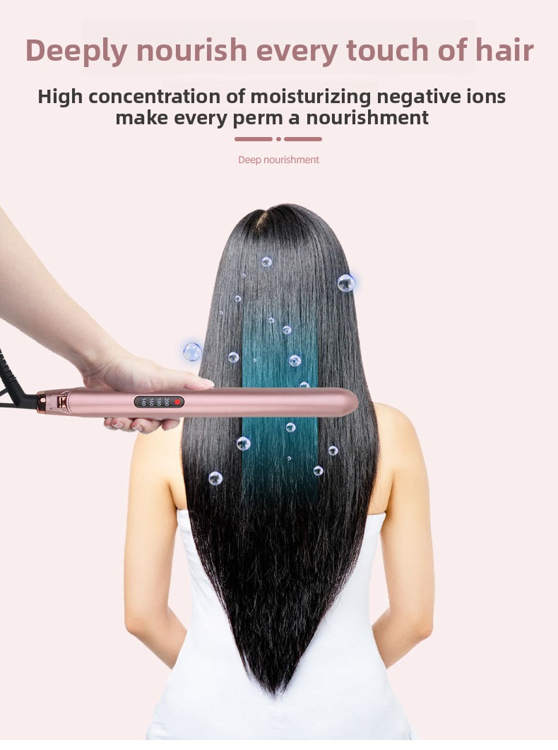 Mini Hair Straightener & Curling Iron - Dual Voltage For Wet/Dry Hair Anti-Scald Design With Ceramic Plates (Perfect For Air Bangs & Travel)_voghion.com