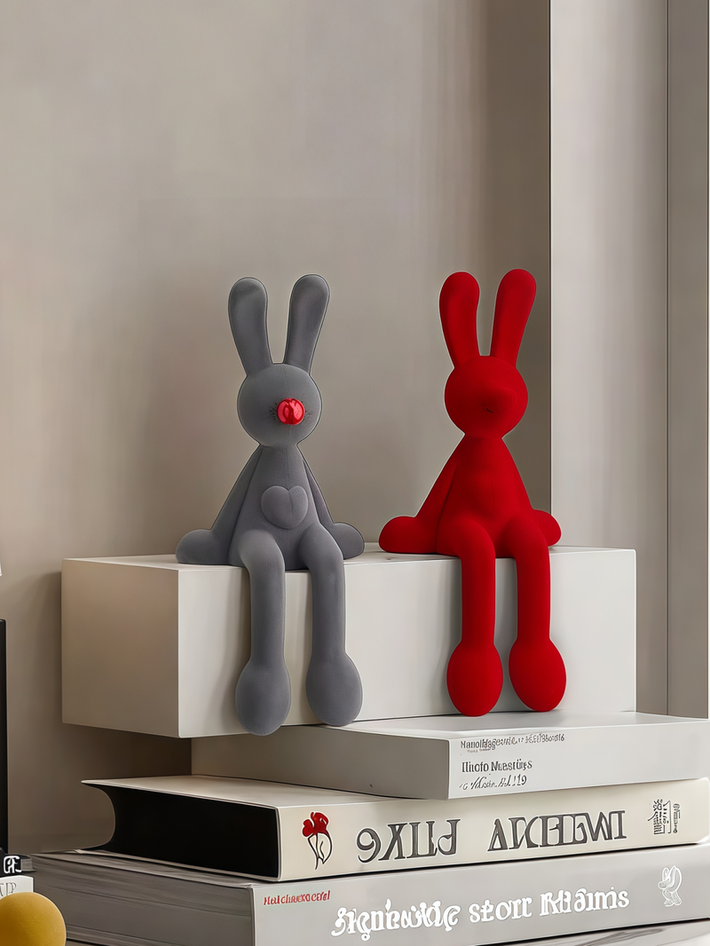 Gioielli in ceramica a forma di coniglio in stile minimalista moderno, adatti come graziosi ornamenti a forma di coniglio sui tavoli del soggiorno e come decorazioni divertenti per le camerette dei bambini._voghion.com