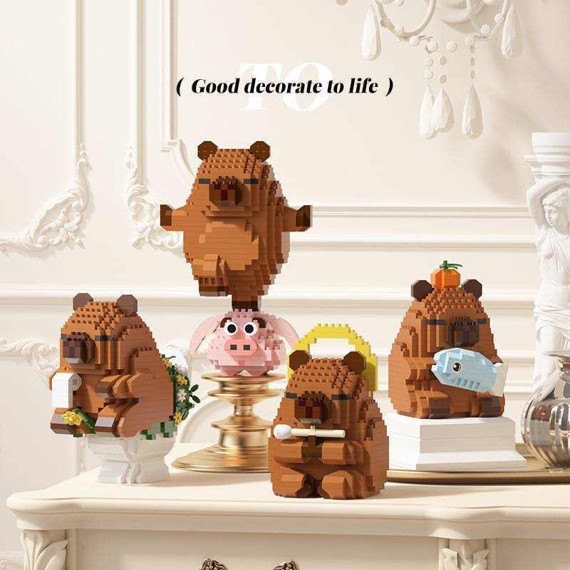 Capibara Bala Trendy Play Ornaments Cartone Animato Animale Lego Giocattoli Educativi Blocchi da Costruzione Giocattolo Regalo_voghion.com