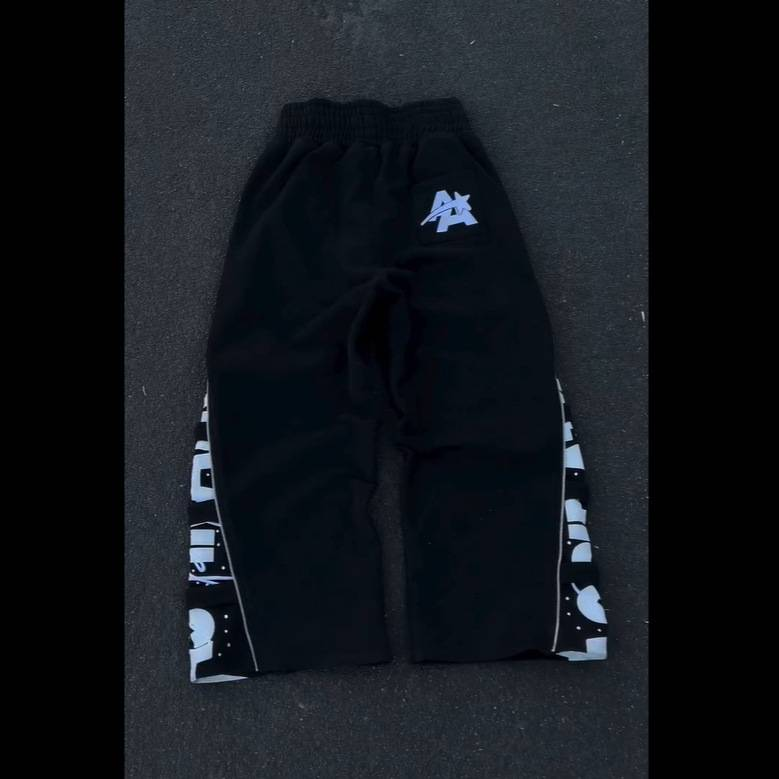 Men's Dark Retro Casual Sweatpants With Lace-Up Detail - Harajuku Street Style Loose Fit Trousers_voghion.com