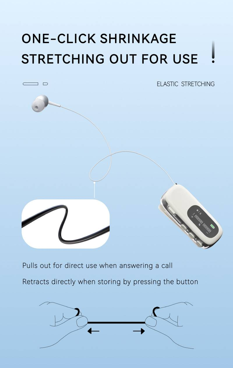 K75 Caller ID Number, Battery Level, Lavalier Bluetooth Earphones, Fast Charging Type-C Vibration, 5.4 In Ear Selfie Stick_voghion.com