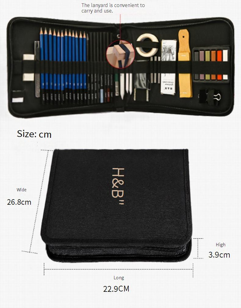 H&B 50-delige schetspotlodenset - Professionele tekenpotloden voor kunstenaars, beginners en studenten_voghion.com