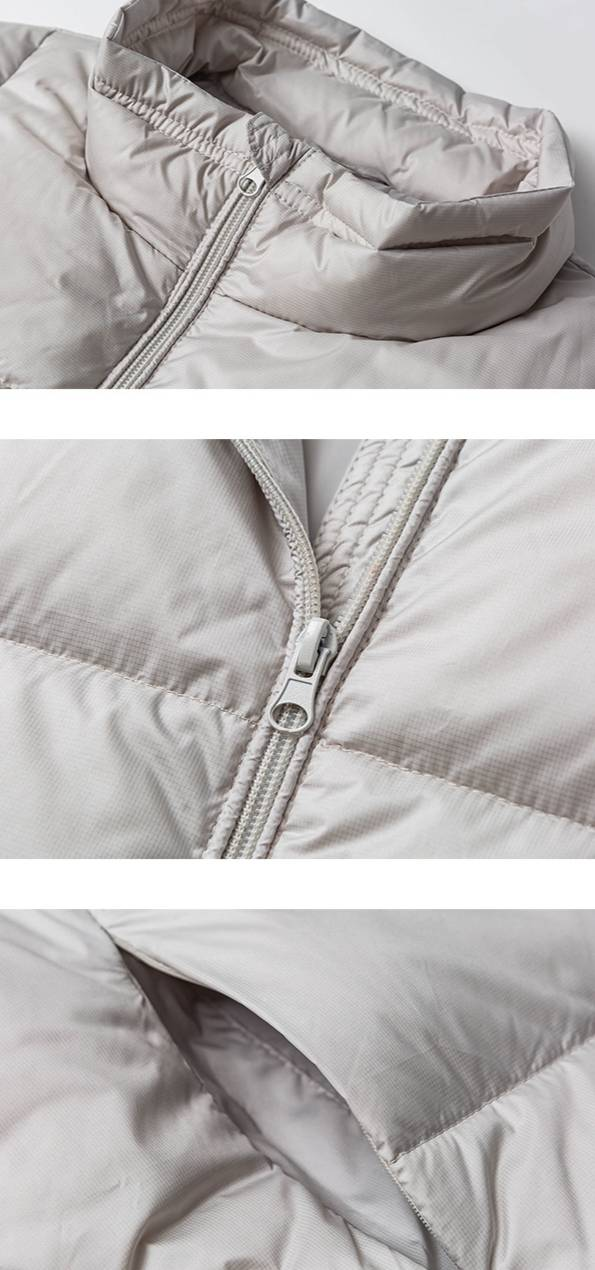 Men's High-Street Quilted Down Jacket, 90% White Duck Feather Filled Coat With Stand Collar, Oversized Urban Parka For Winter Commuting_voghion.com