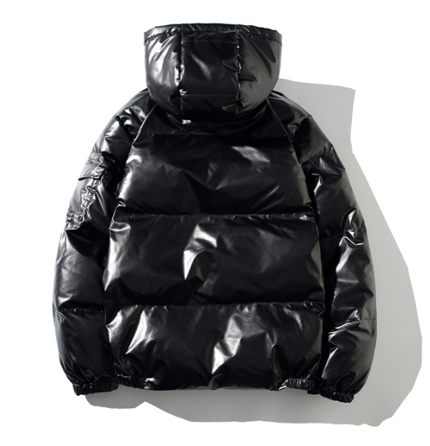 Piumino da uomo con mappa della Cina - Cappotto invernale lucido con cappuccio, stile bomber streetwear_voghion.com