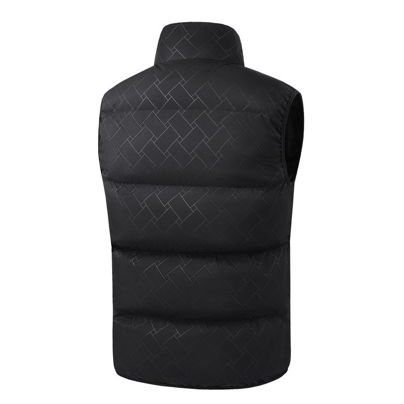 Chaleco acolchado ligero con cuello alto para hombre, con bolsillos con cremallera (poliéster transpirable, ideal para todo tipo de climas, con estampado floral)_voghion.com