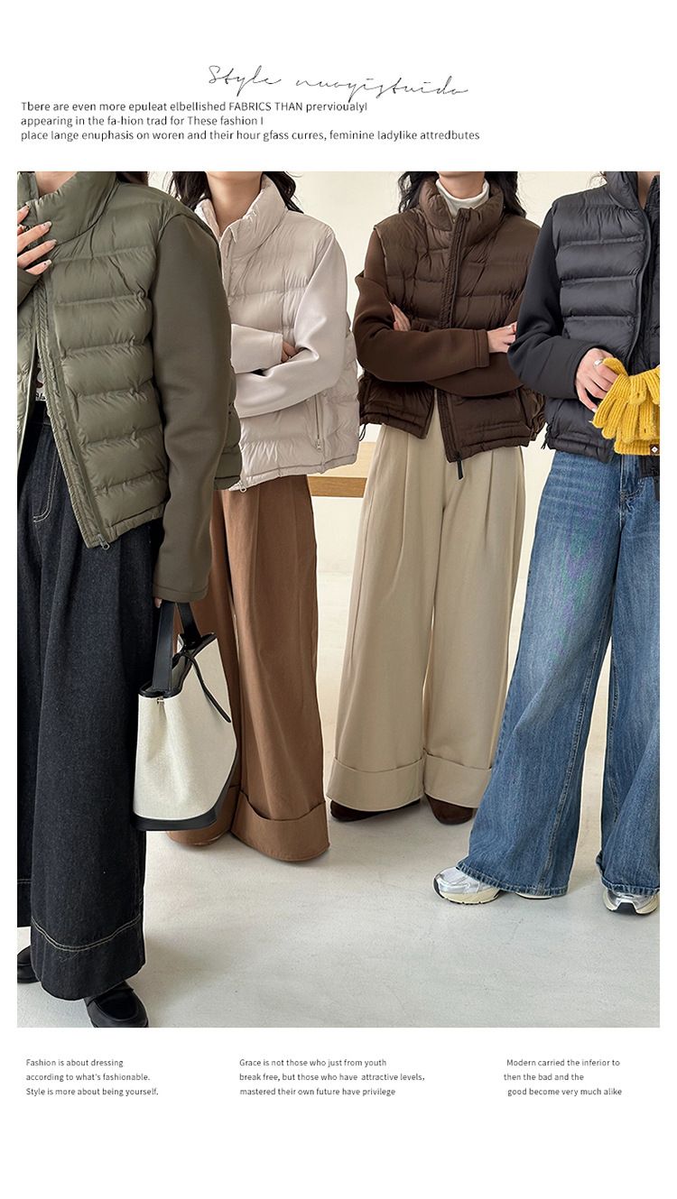 Women Down Cotton Jackets Autumn Winter Casual Patchwork Long Sleeve Quilted Coats American Style Female Short Warm Coats_voghion.com