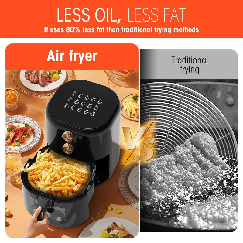 Air Fryer 4-in-1 With 4.5 QT Capacity, Air Fry, Roast, Reheat, Dehydrate, Air Crisp Technology With 400F For Hot, Crispy Results In Just Minutes, Black_voghion.com