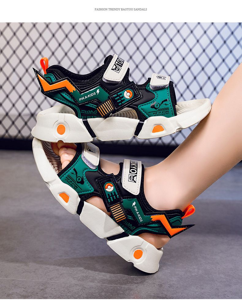 Sandalen männlich 2024 Neue Sommer hübsche mittlere und große Strand atmungsaktive Grundschule Kinderschuhe_voghion.com