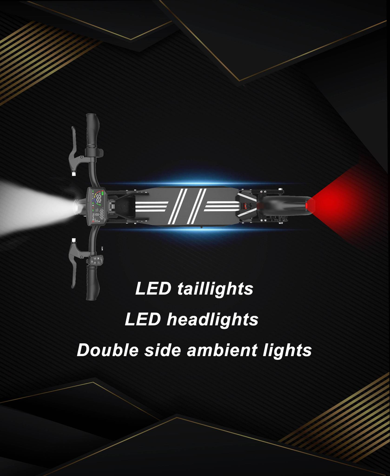 DRIVETRON DT10 10" Off-Road Electric Scooter 1000W*2 Dual Motor 48V 20.8Ah Battery_voghion.com