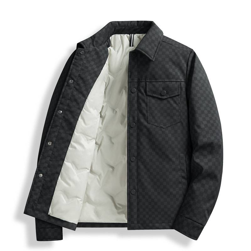 Doudoune d'hiver pour homme, coupe ample, décontractée, chaude, indice de gonflement 550, duvet de canard gris_voghion.com