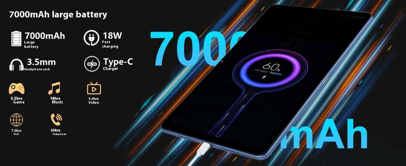 T60 PLUS 12" Android-Tablet – 2K-IPS-Display, 8 GB RAM, 256 GB Speicher, Octa-Core-ARM-Prozessor, GPS, Bluetooth (Marineblau)_voghion.com