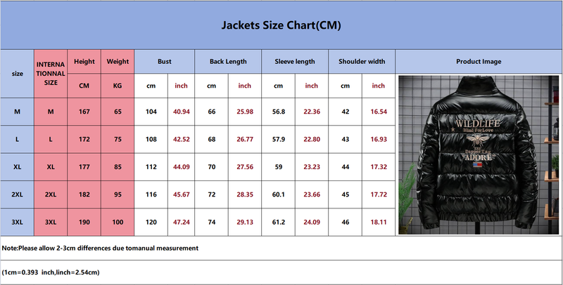 Herrenbekleidung Neue Winterjacke für Herren mit Stehkragen und Bienenstickerei, trendige, schlanke, lässige Baumwolljacke_voghion.com