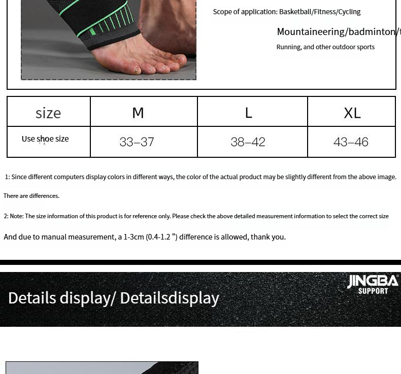 JINGBA Supporto per caviglia Sport Anti distorsione Sport all'aria aperta Allenamento Fitness Cinturino Protezione dalla pressione Produttori di attrezzature protettive all'ingrosso_voghion.com