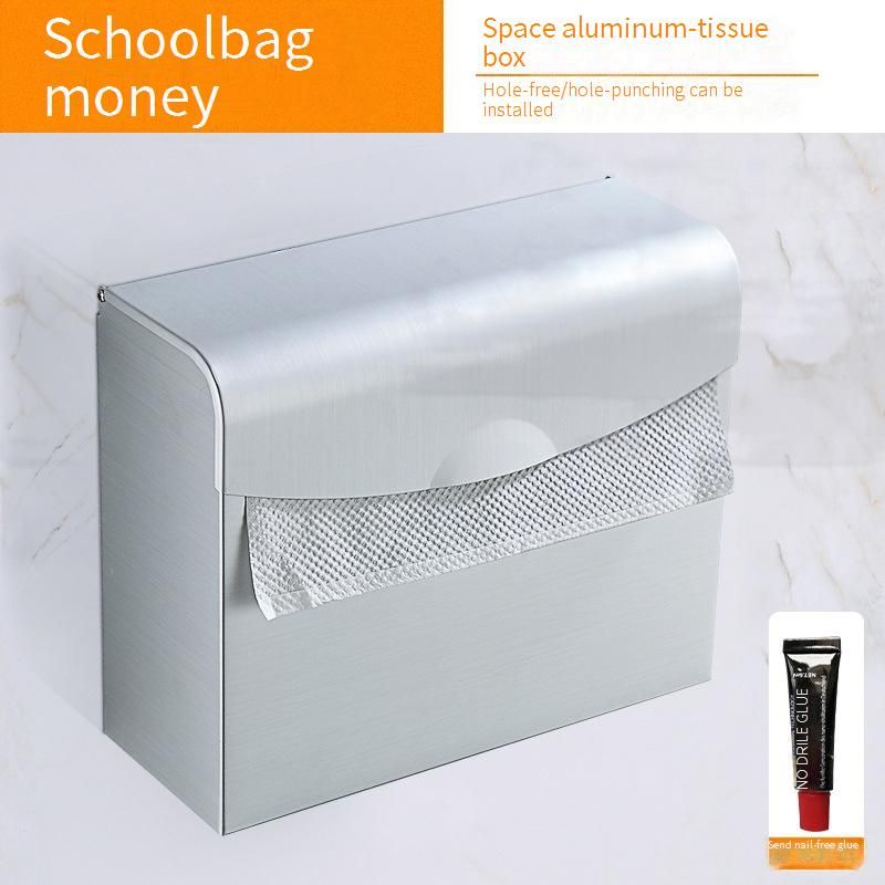 Premium Space Aluminium Toilettenpapierhalter ohne Bohren für das Badezimmer – ovales Design, rostfrei und zur Wandmontage_voghion.com