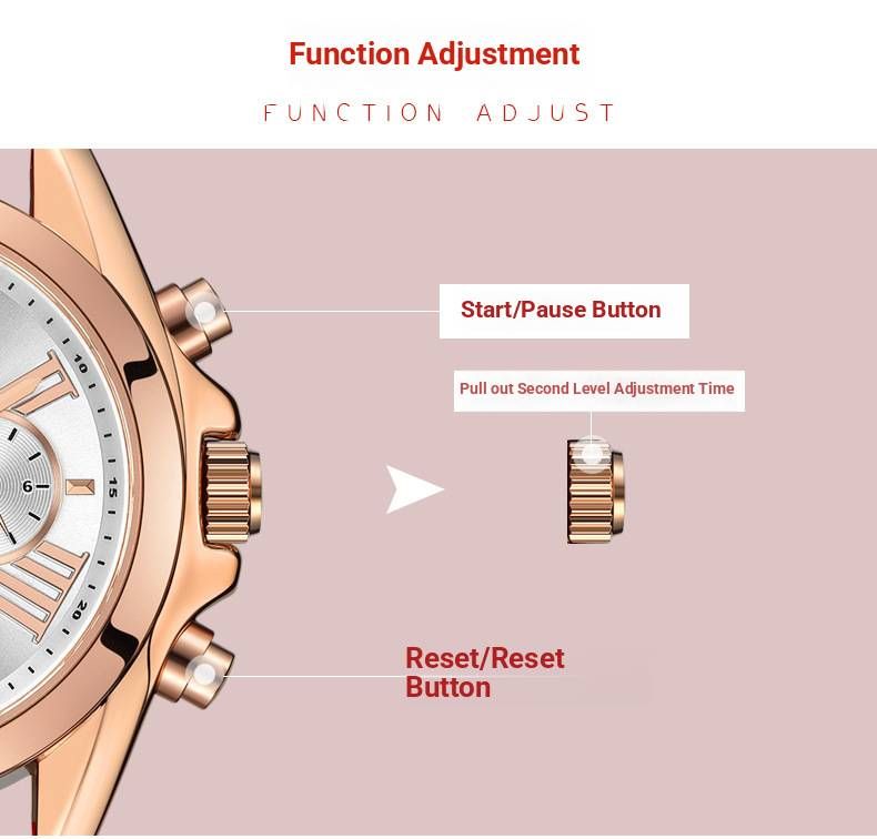 Elegante orologio al quarzo da donna – Orologio alla moda con cinturino in vera pelle da 37 mm e dettagli decorativi (opzioni bianco/oro rosa)_voghion.com