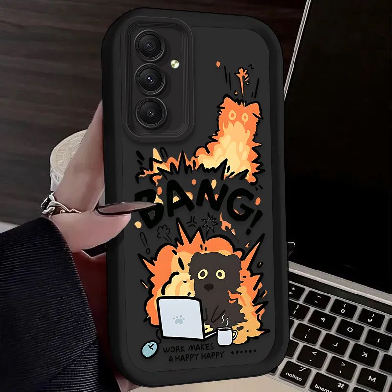 Zabavni ovitek z mačjim psom in eksplozijo za Samsung Galaxy A35 A55 A15 A25 A16 A06 A05 A05S A24 A13 A23 A12 A22 A32 A52 A71 A51 4G_voghion.com