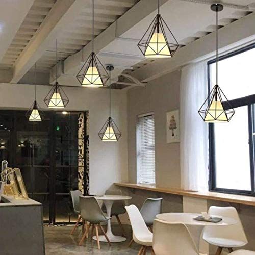 Modern Pendant Light Black Iron Hanging Cage Vintage Led Lamp E27 Industrial Loft Retro Dining Room Restaurant Bar Counter_voghion.com
