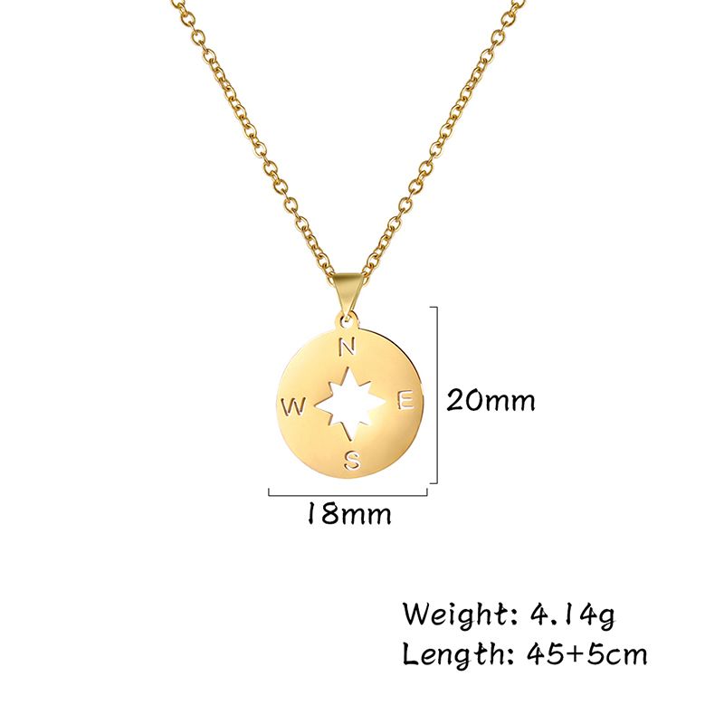 2025 New Arrivals Dreamtime, men's and women's hollow stainless steel accessories, hip-hop style jewelry, necklace pendant with compass,_voghion.com