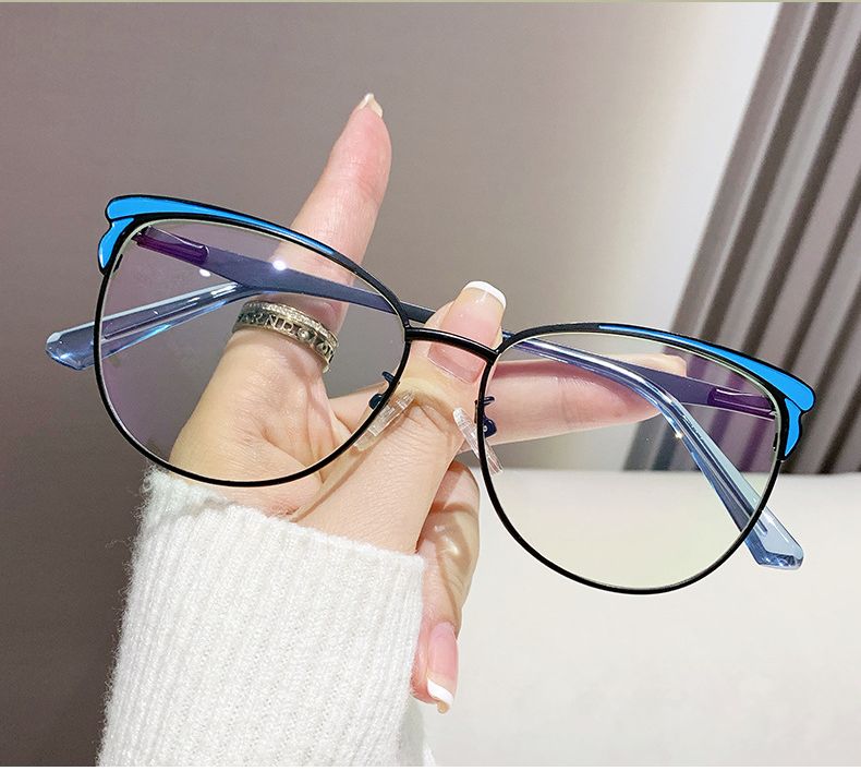 Noua modă la modă anti-albastru oglindă plată simplă față personalitate versatil fotosensibil culoare schimbare ochelari ramă europeană și americană_voghion.com