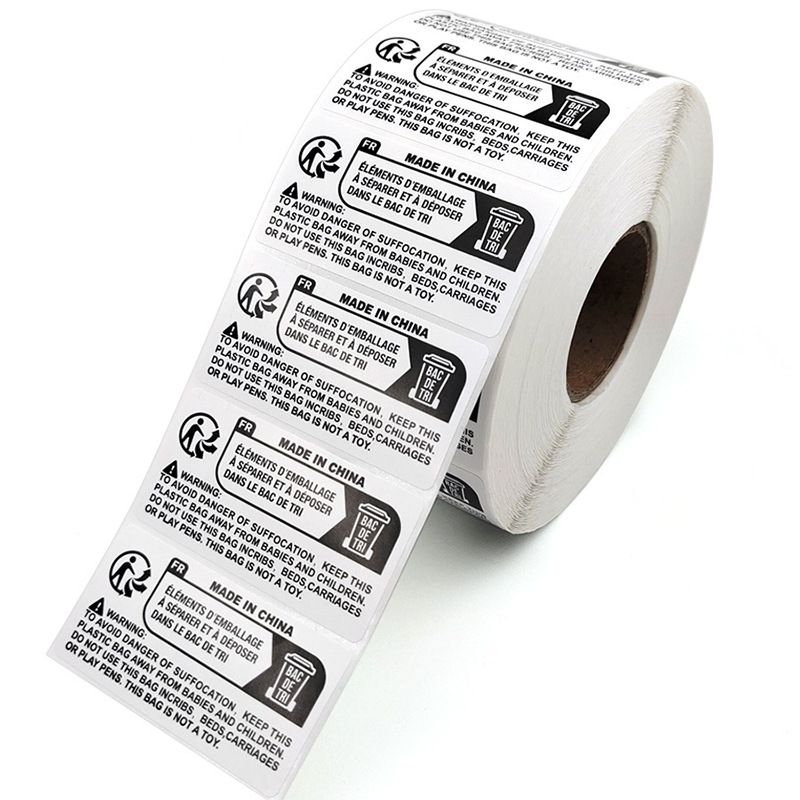 1000/2000 PCS Self-Adhesive Warning Labels - 70x20mm Eco-Friendly Packaging Stickers For Child Safety, Choking Hazard, Multilingual Compliance_voghion.com