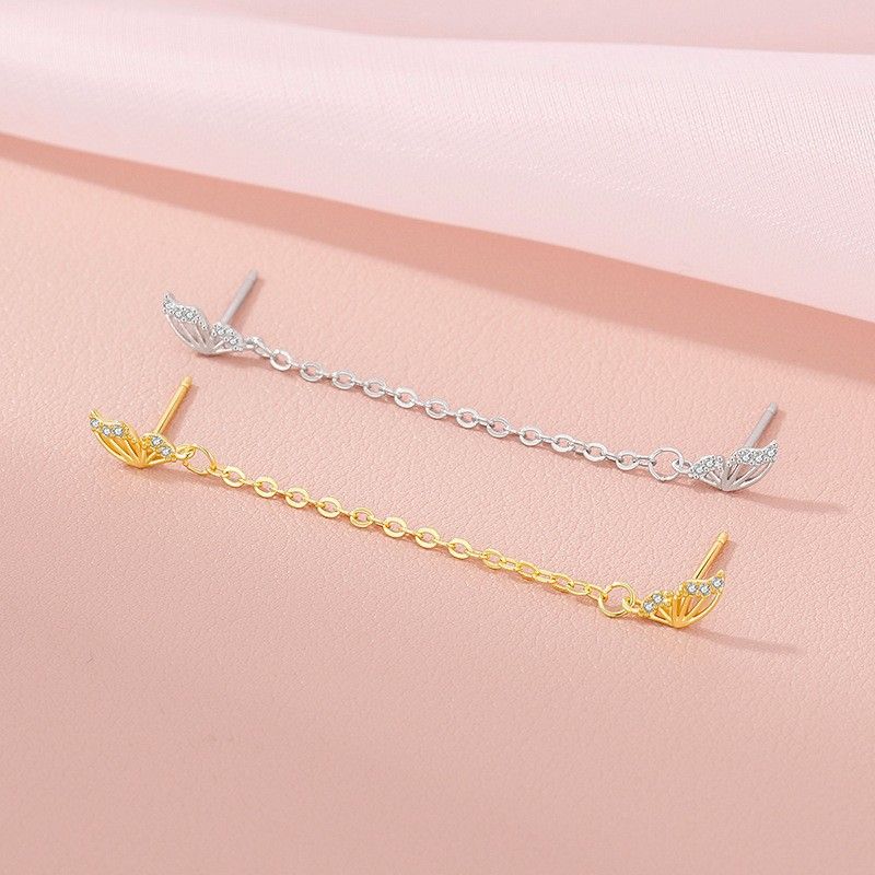 Silver needle butterfly for women, light luxury, versatile, niche design, high-end, sweet tassel, double ear hole_voghion.com