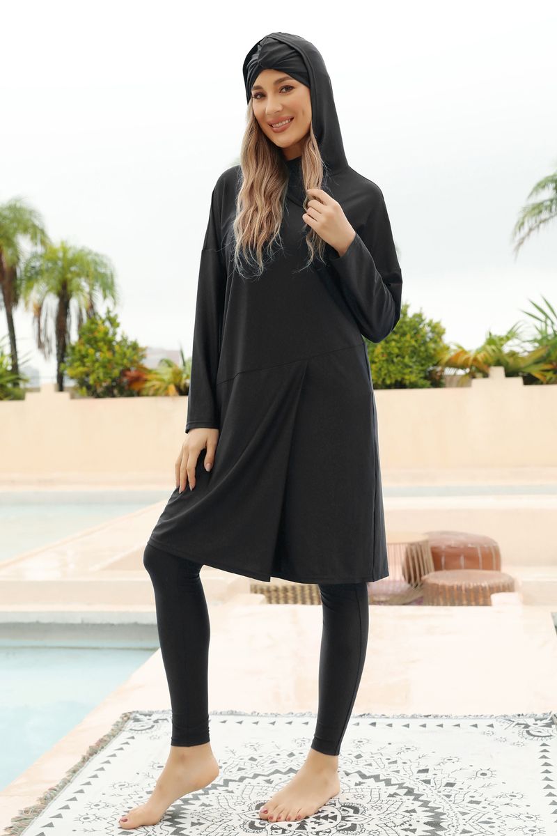 Roupas femininas Muçulmano esportes ao ar livre conservador três peças protetor solar surround completo Sudeste Asiático mergulho escudo surf maiô_voghion.com