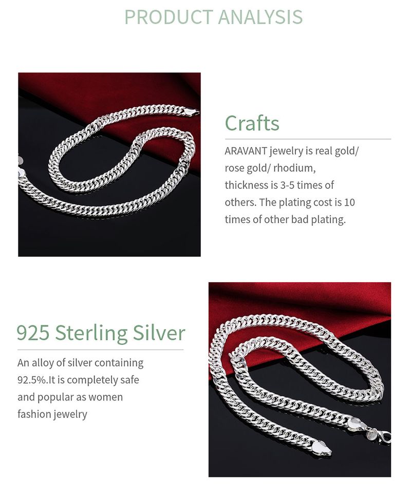 Fashion Aravant Sier 6mm 10mm Necklaces Chain For Men Fashion Jewelry_voghion.com