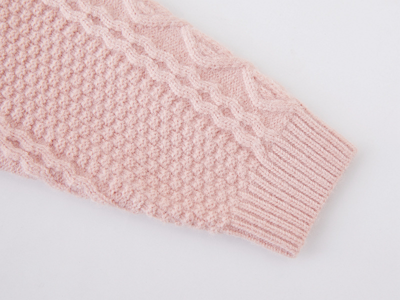 Autumn And Winter Extra Thick Twist Half Turtleneck Sweater For Girls And Children's Knitted Base Sweater Sweater_voghion.com