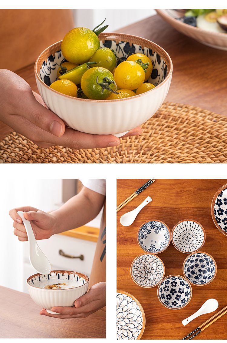 Ceramic Bowls And Plates Gift Box Underglaze Colored Ceramic Tableware Set, Opening Event Gift Set_voghion.com