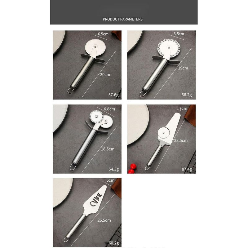 Stainless Steel Pizza Multi-Functional Kitchen Baking Tool Single Double Wheel Round Roller Cutter_voghion.com